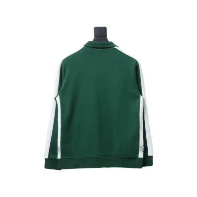 Loewe Arm Patchwork Chest Logo Zip-Up Jacket Green 02