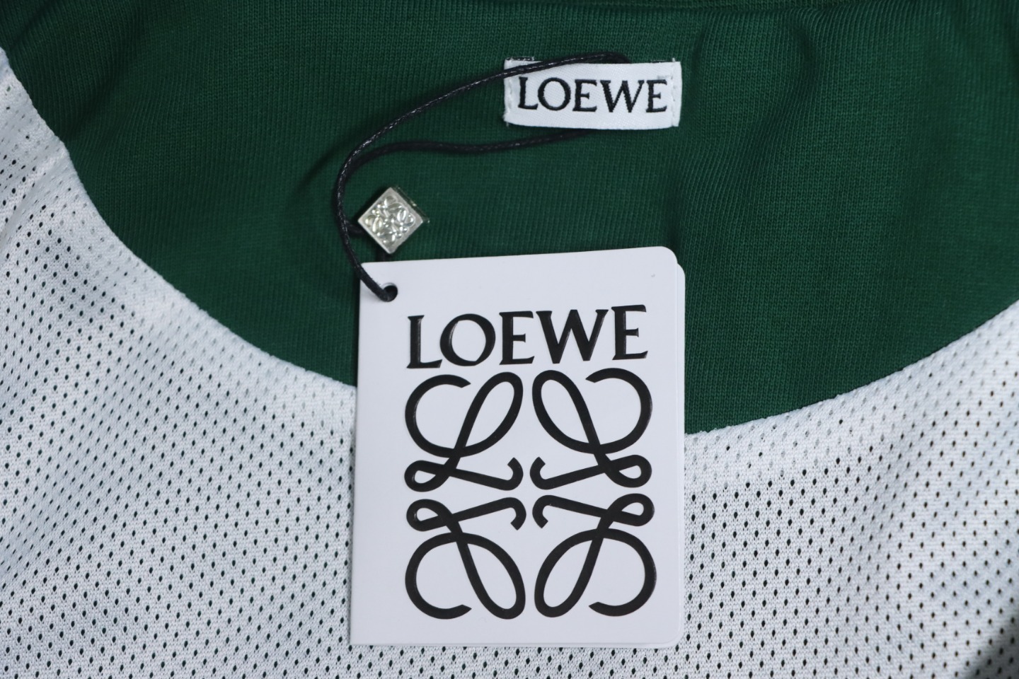 Loewe Arm Patchwork Chest Logo Zip-Up Jacket Green