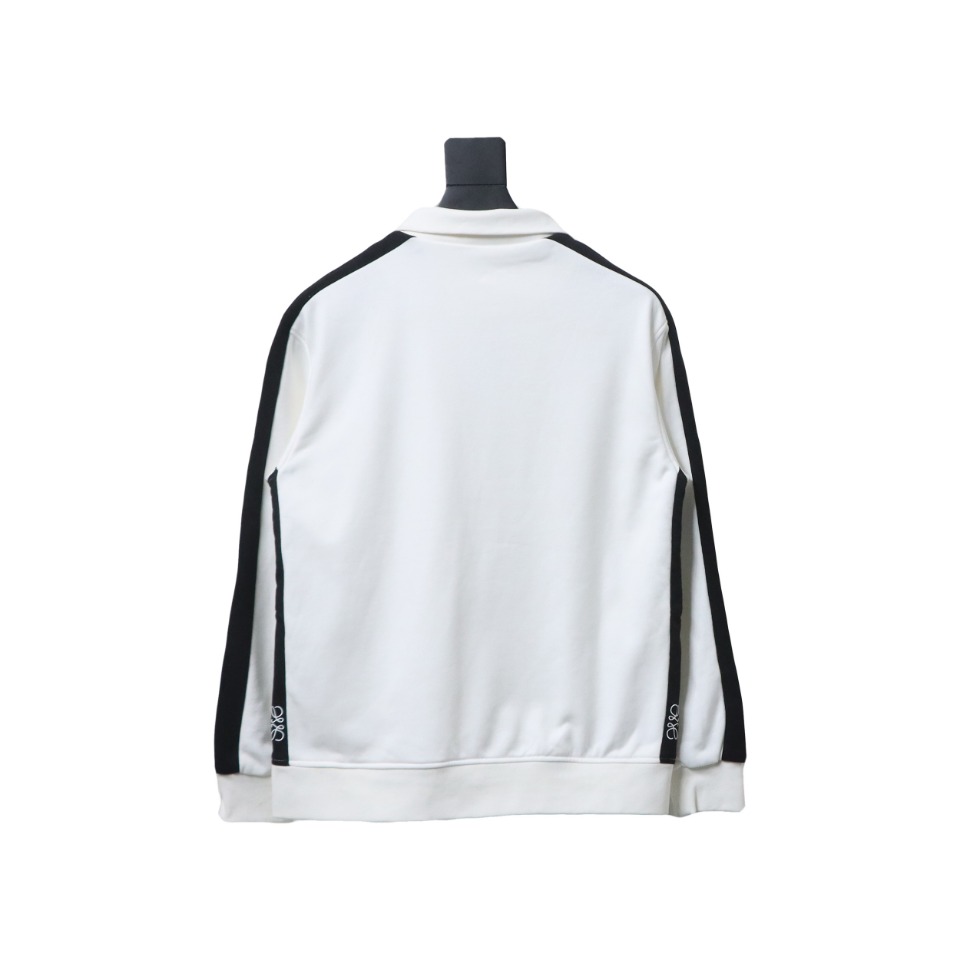 Loewe Arm Patchwork Chest Logo Zip-Up Jacket White
