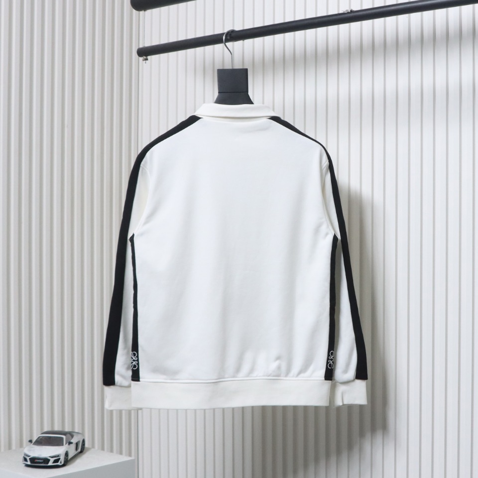 Loewe Arm Patchwork Chest Logo Zip-Up Jacket White