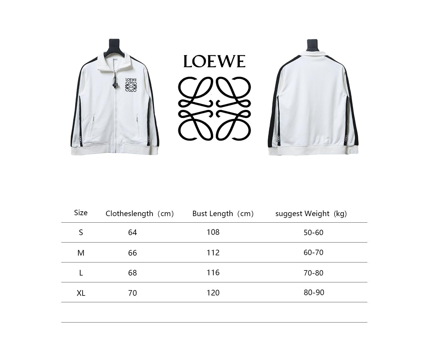 Loewe Arm Patchwork Chest Logo Zip-Up Jacket White