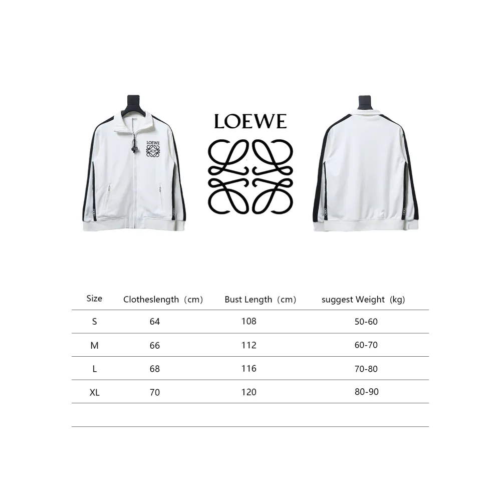 Loewe Arm Patchwork Chest Logo Zip-Up Jacket White