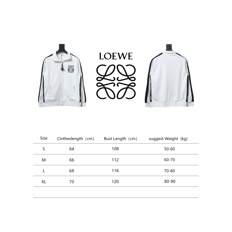 Loewe Arm Patchwork Chest Logo Zip-Up Jacket White