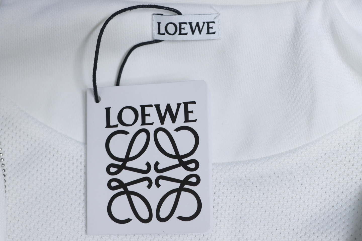 Loewe Arm Patchwork Chest Logo Zip-Up Jacket White