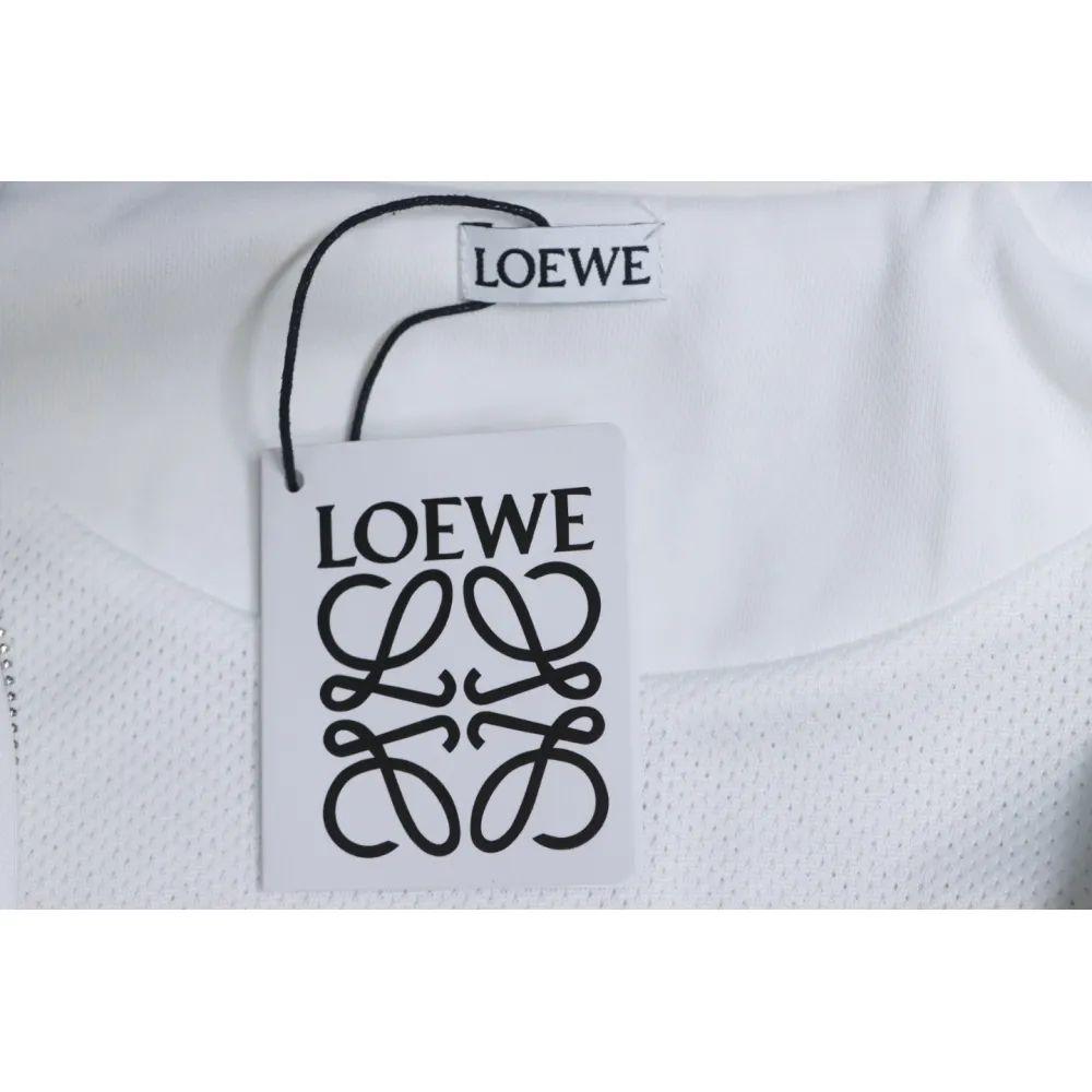 Loewe Arm Patchwork Chest Logo Zip-Up Jacket White