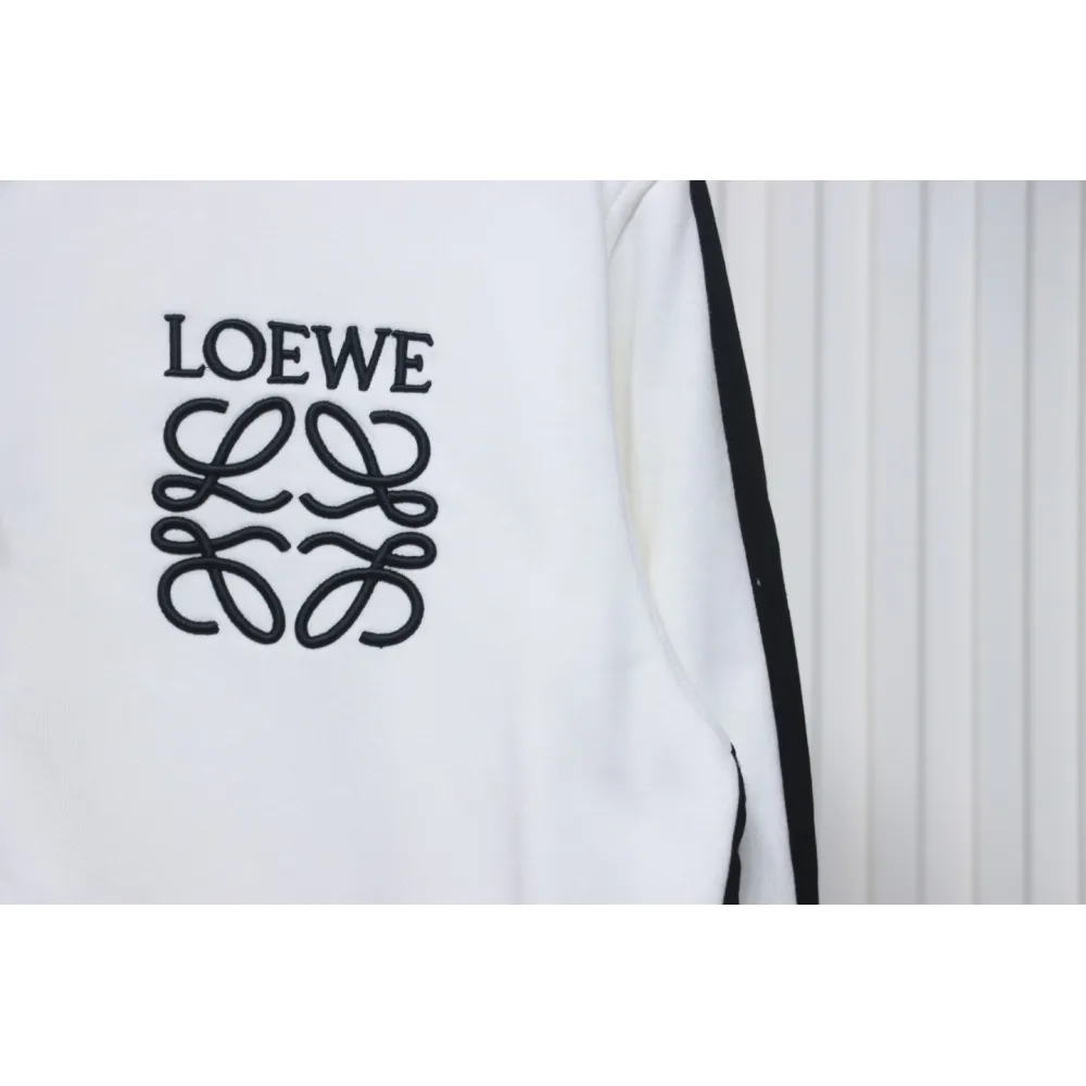 Loewe Arm Patchwork Chest Logo Zip-Up Jacket White