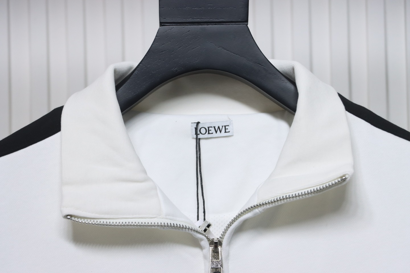 Loewe Arm Patchwork Chest Logo Zip-Up Jacket White