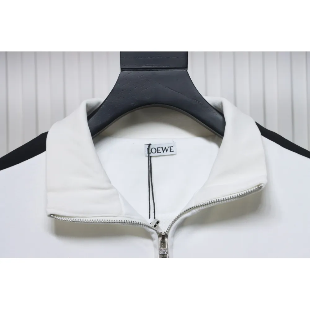 Loewe Arm Patchwork Chest Logo Zip-Up Jacket White