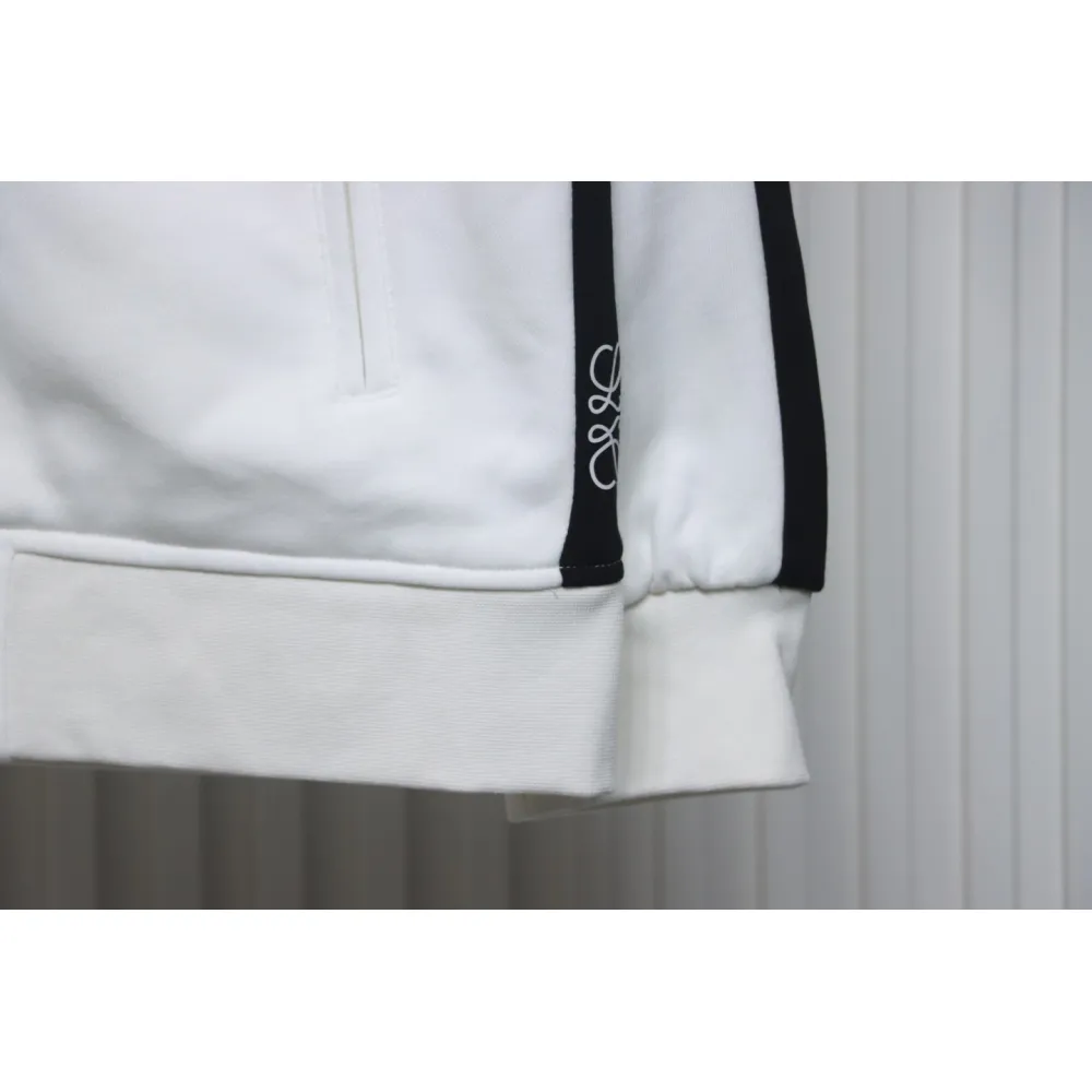 Loewe Arm Patchwork Chest Logo Zip-Up Jacket White