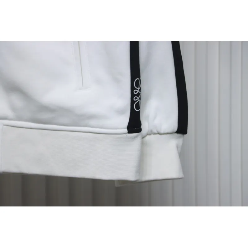 Loewe Arm Patchwork Chest Logo Zip-Up Jacket White