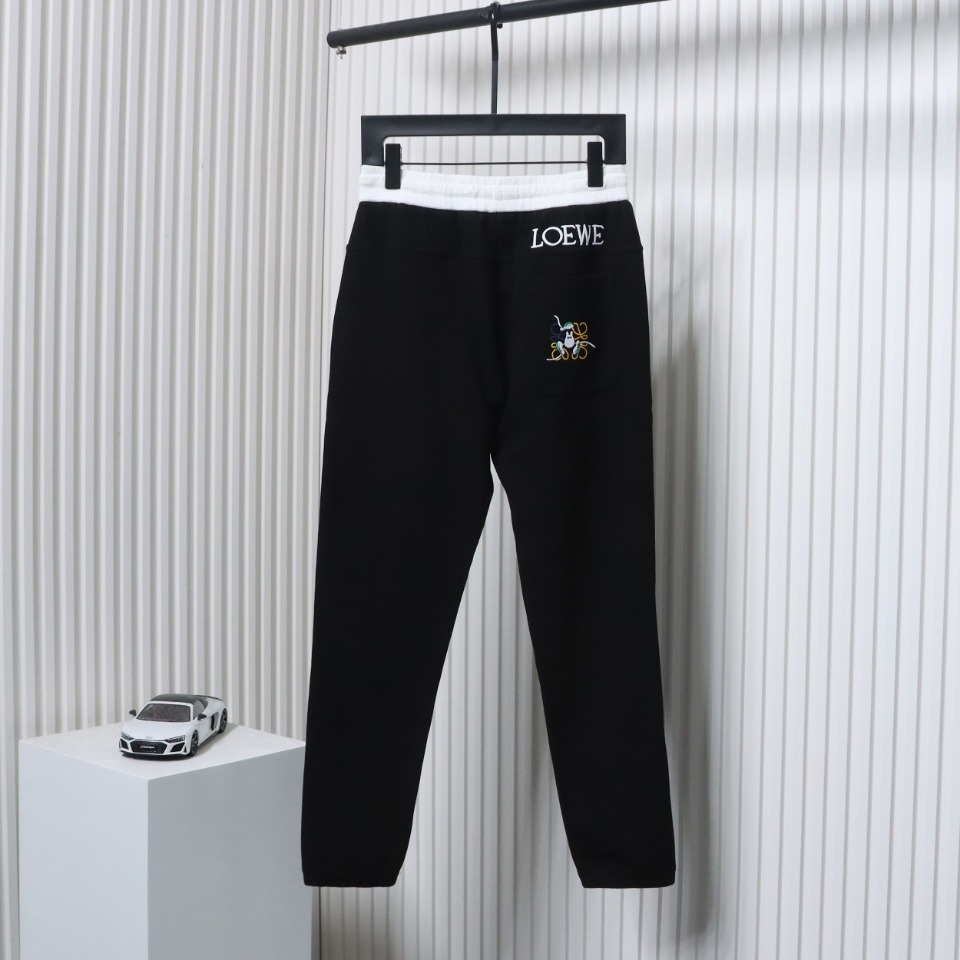 Loewe Big Pocket Totoro Colorblock Embroidered Waffle Trousers