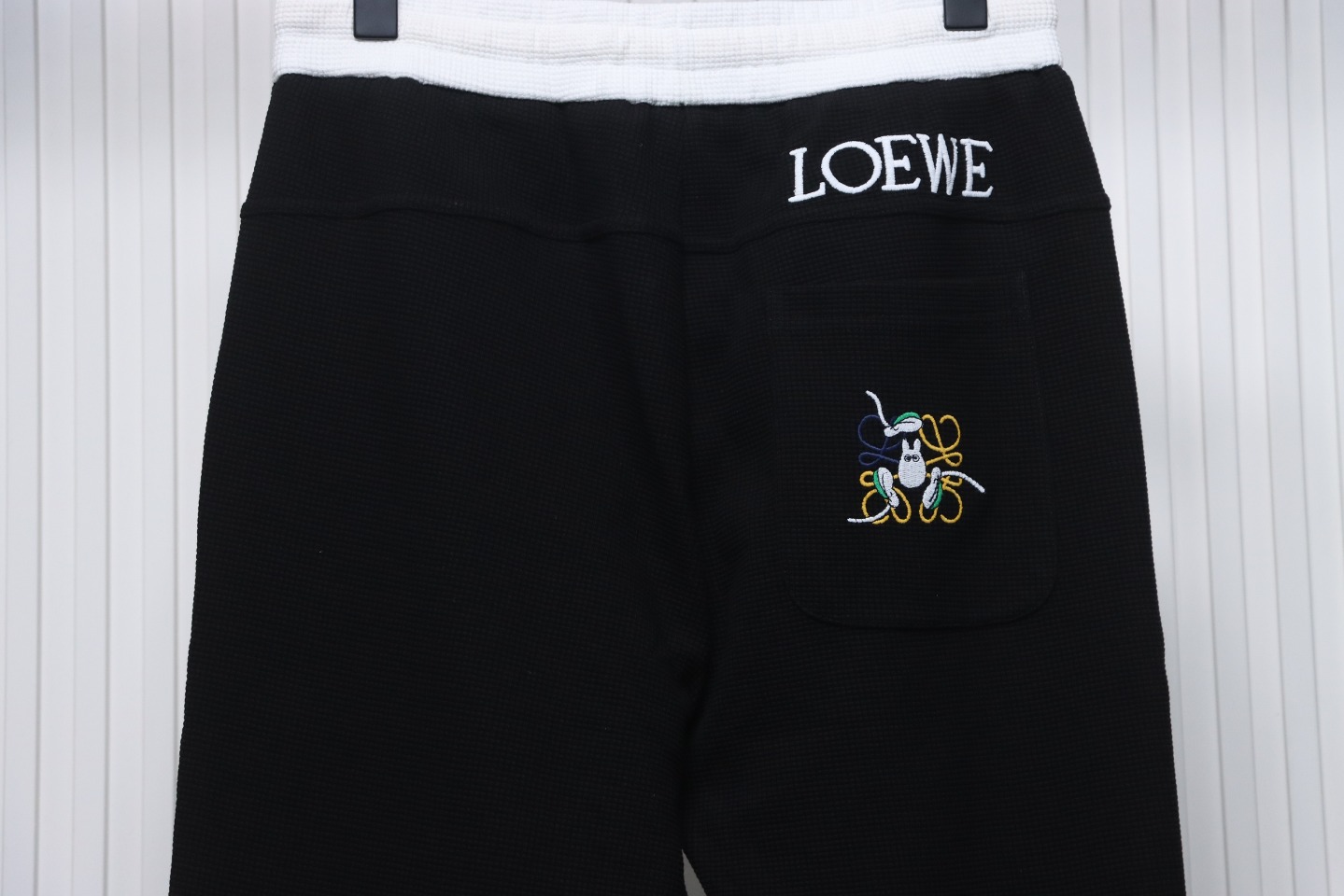 Loewe Big Pocket Totoro Colorblock Embroidered Waffle Trousers