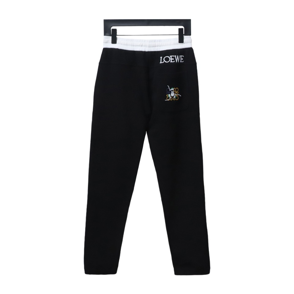 Loewe Big Pocket Totoro Colorblock Embroidered Waffle Trousers