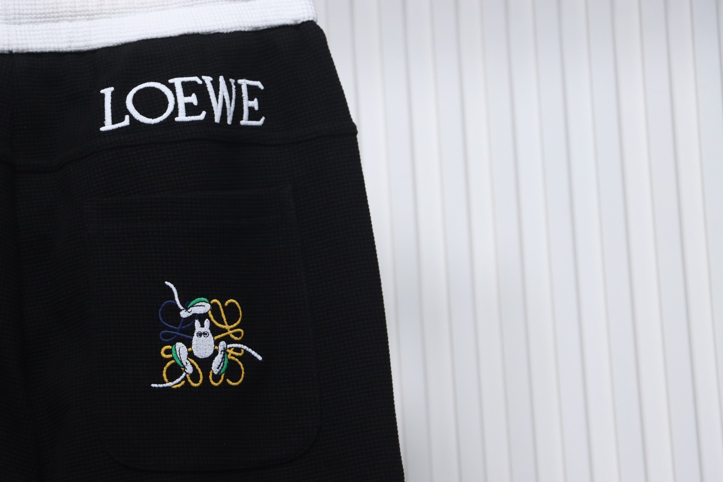 Loewe Big Pocket Totoro Colorblock Embroidered Waffle Trousers