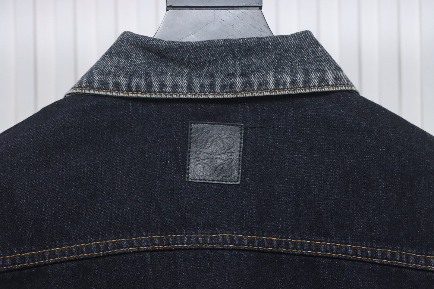 Loewe Colorblock Single-Breasted Embossed Denim Jacket