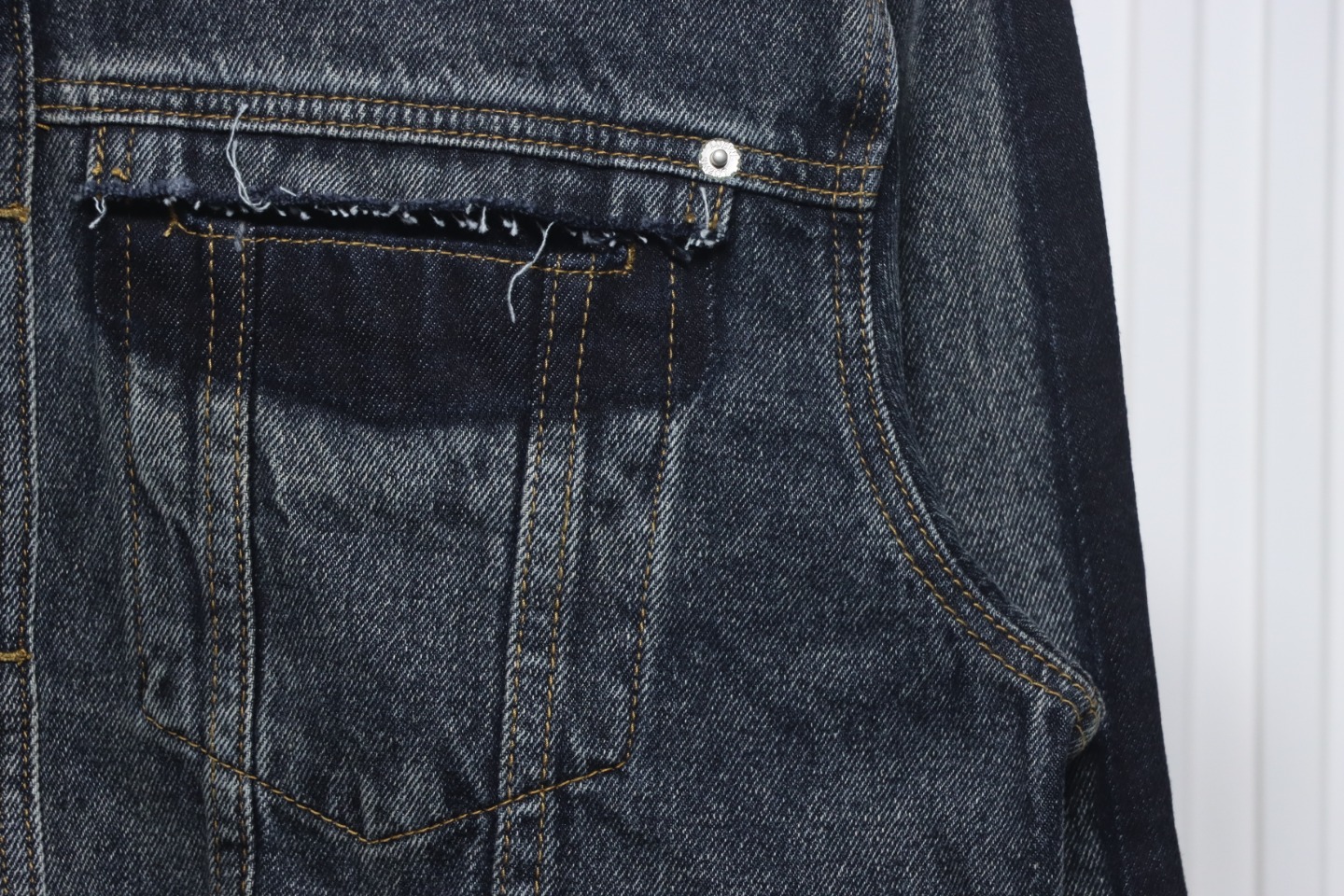 Loewe Colorblock Single-Breasted Embossed Denim Jacket