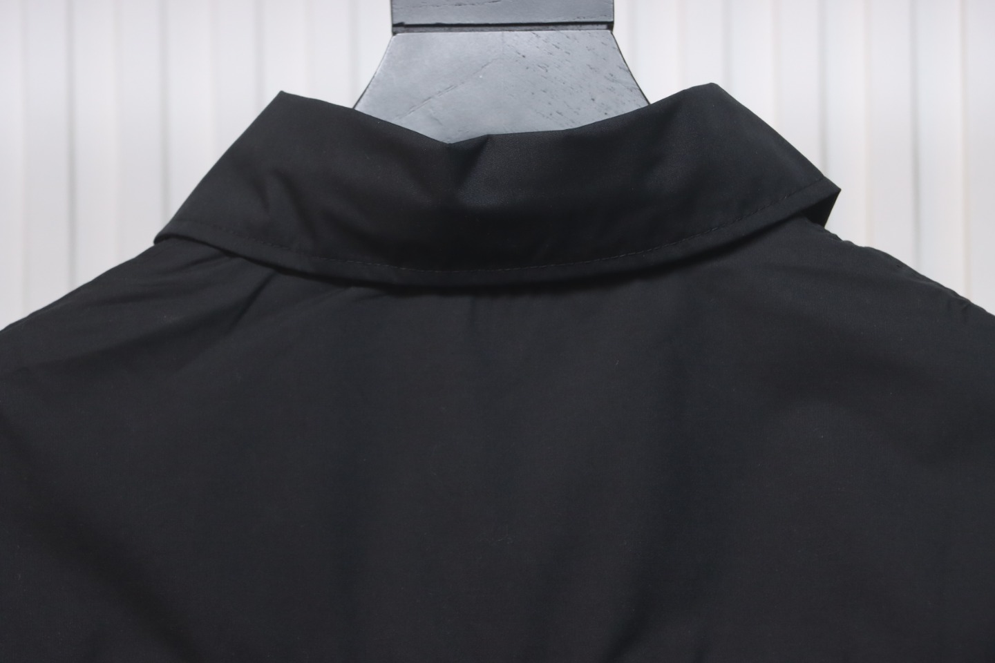 Loewe Double Sleeve Embroidered Logo Leather Shirt Black