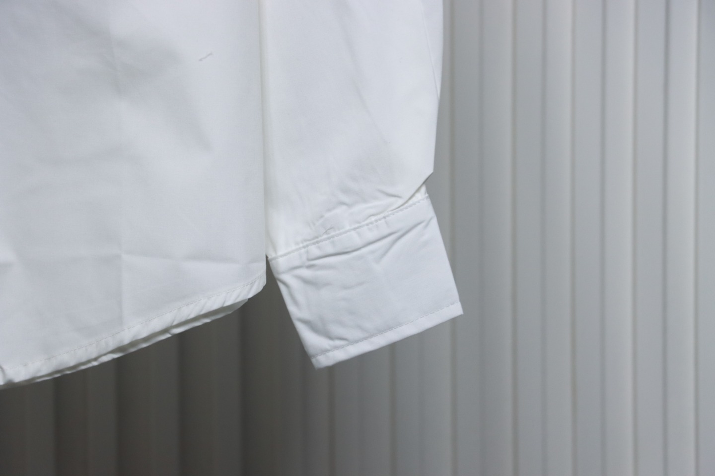 Loewe Double Sleeve Embroidered Logo Leather Shirt White