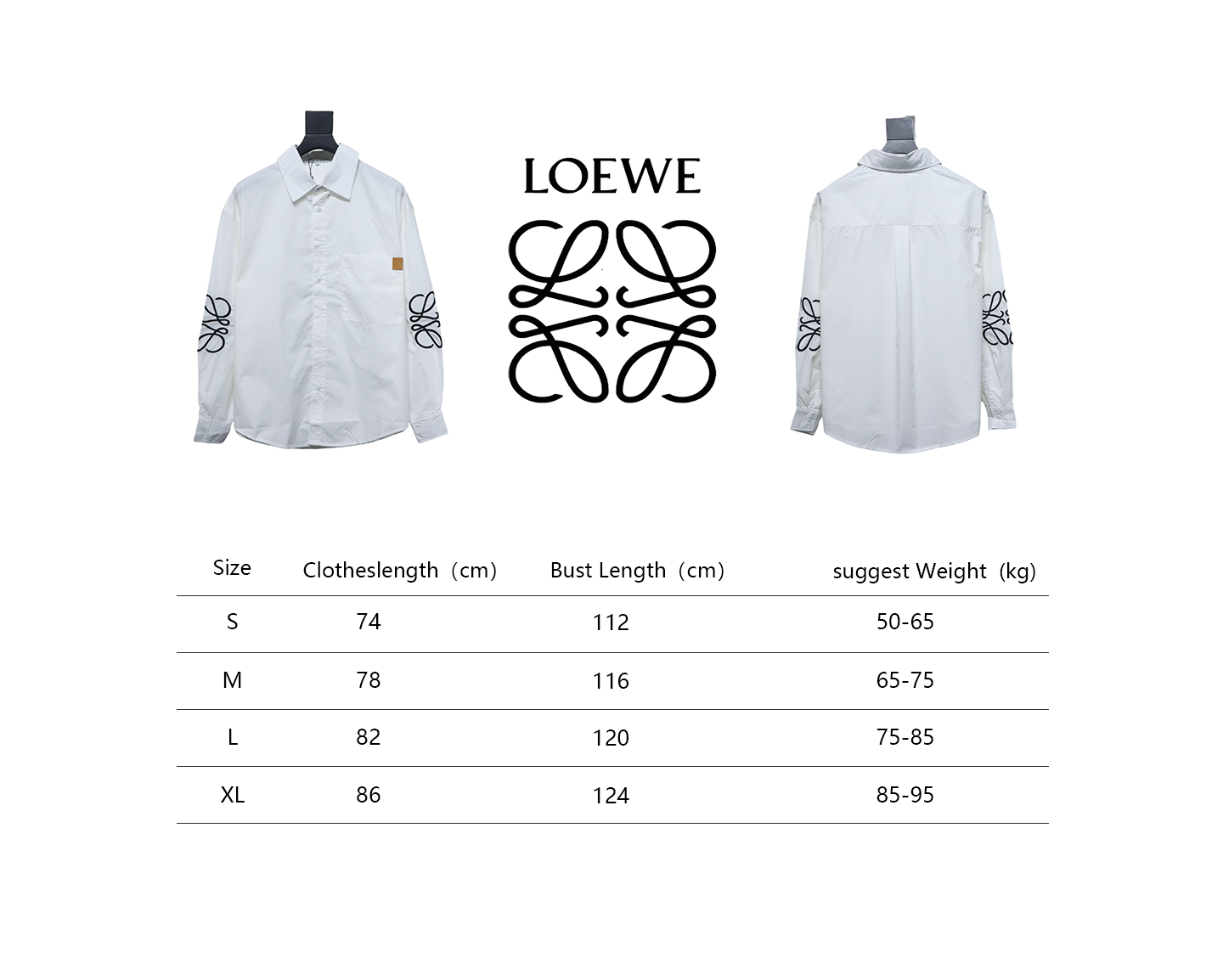 Loewe Double Sleeve Embroidered Logo Leather Shirt White