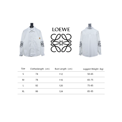 Loewe Double Sleeve Embroidered Logo Leather Shirt White 02