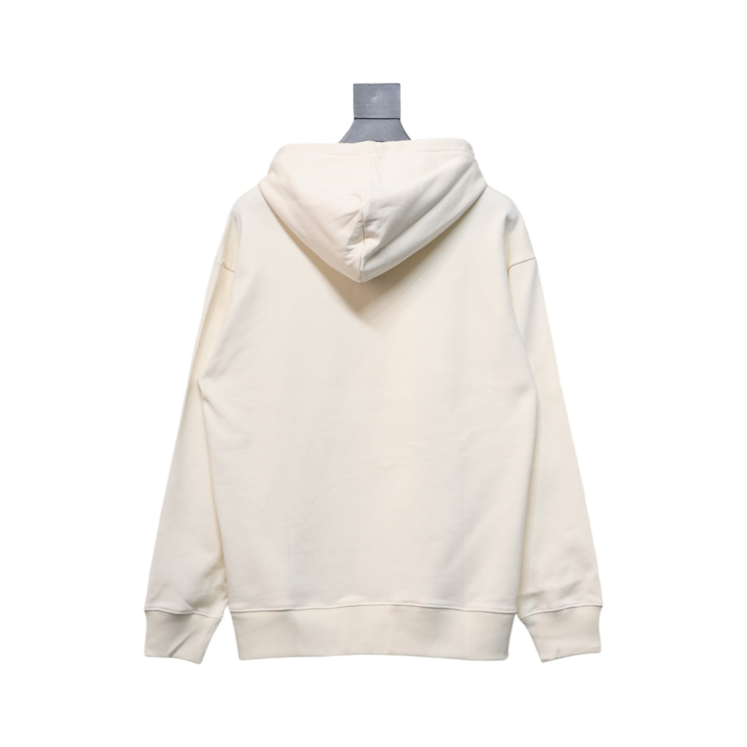 Loewe Embossed Logo Leather Pocket Hooded Hoodie Beige