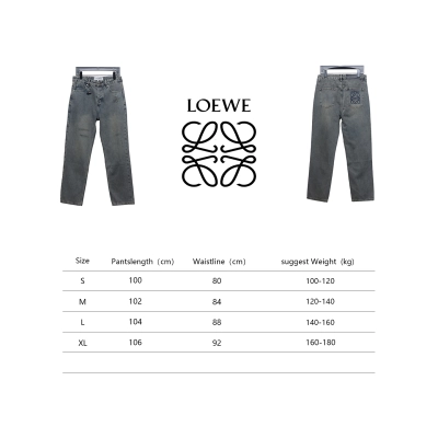 Loewe Glitch Style Embroidered LOGO Jeans Black 02