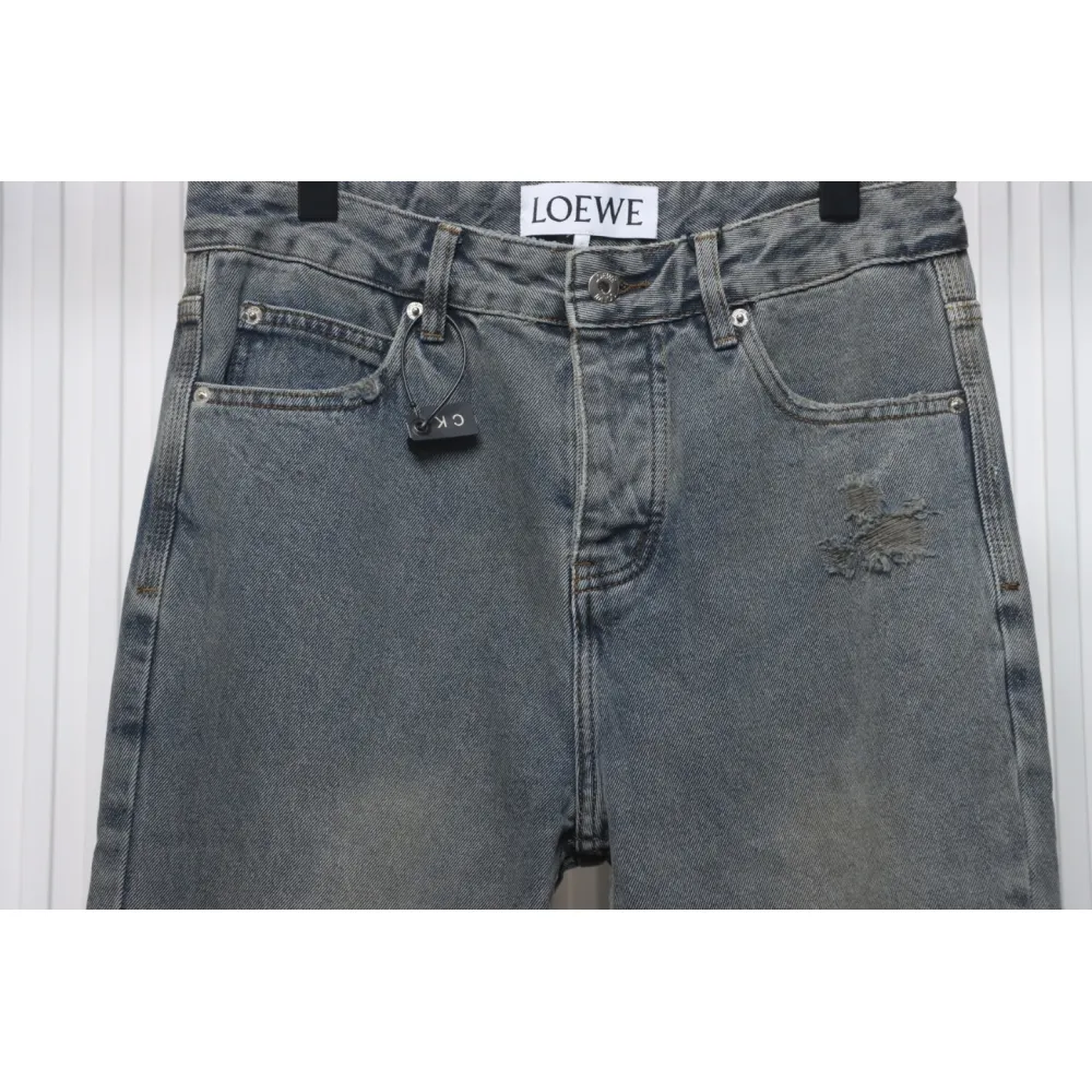 Loewe Glitch Style Embroidered LOGO Jeans Black