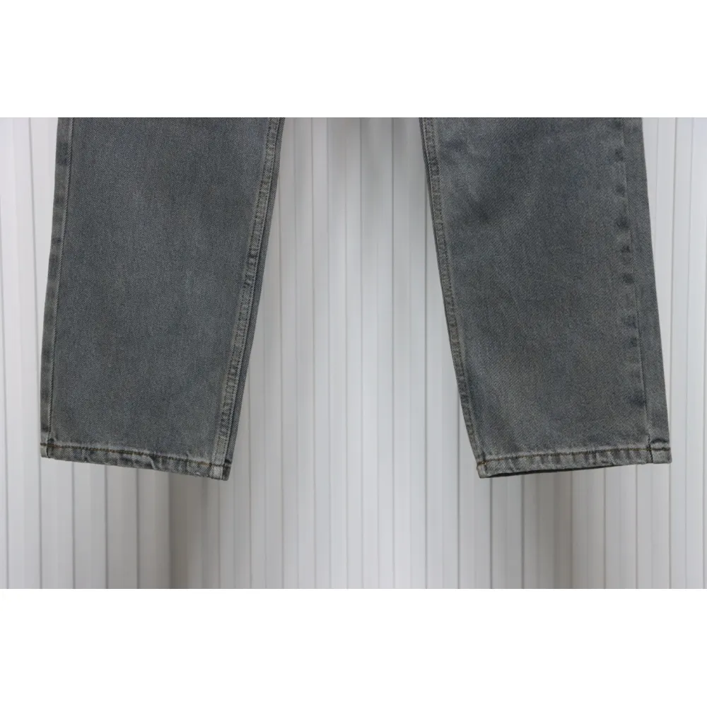 Loewe Glitch Style Embroidered LOGO Jeans Black