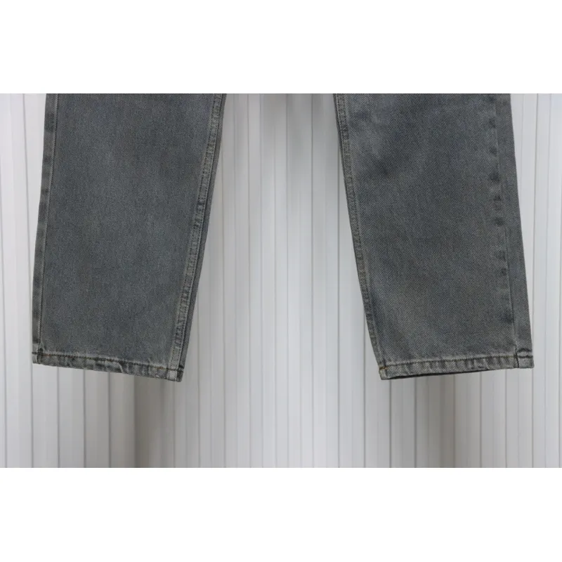 Loewe Glitch Style Embroidered LOGO Jeans Black