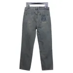Loewe Glitch Style Embroidered LOGO Jeans Black