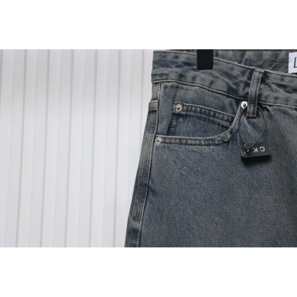 Loewe Glitch Style Embroidered LOGO Jeans Black
