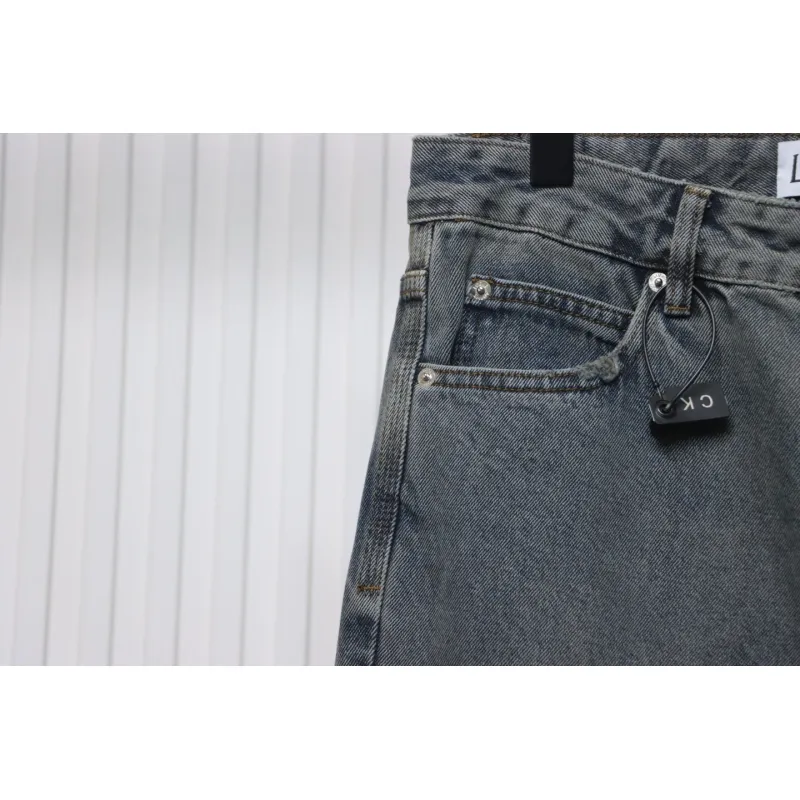 Loewe Glitch Style Embroidered LOGO Jeans Black