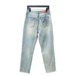 Loewe Glitch Style Embroidered LOGO Jeans Blue