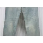 Loewe Glitch Style Embroidered LOGO Jeans Blue