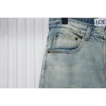 Loewe Glitch Style Embroidered LOGO Jeans Blue