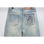 Loewe Glitch Style Embroidered LOGO Jeans Blue