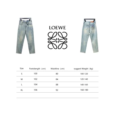 Loewe Glitch Style Embroidered LOGO Jeans Blue 02