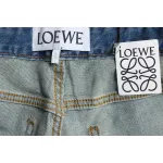 Loewe Glitch Style Embroidered LOGO Jeans Blue