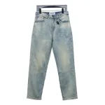 Loewe Glitch Style Embroidered LOGO Jeans Blue
