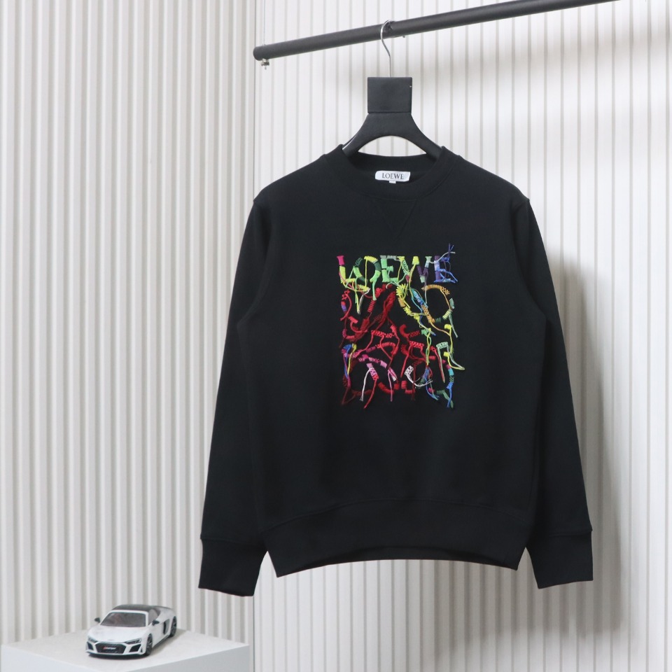 Loewe Hand-Cranked Tassel Embroidered Crew Neck Hoodie