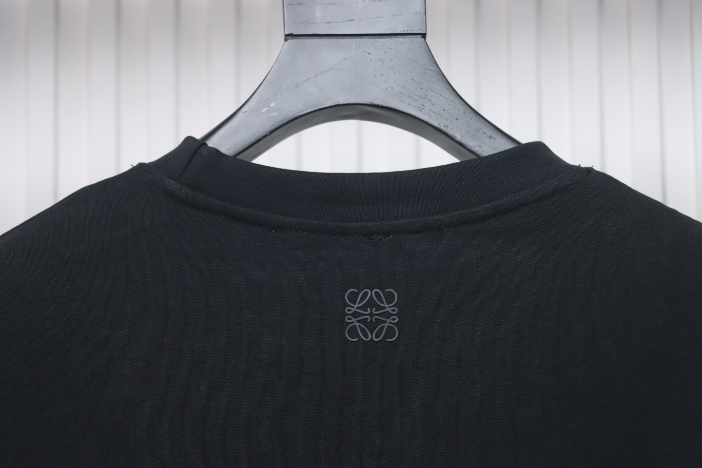 Loewe Hollow Smiley Face Round Neck Hoodie Black