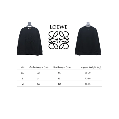 Loewe Hollow Smiley Face Round Neck Hoodie Black 02
