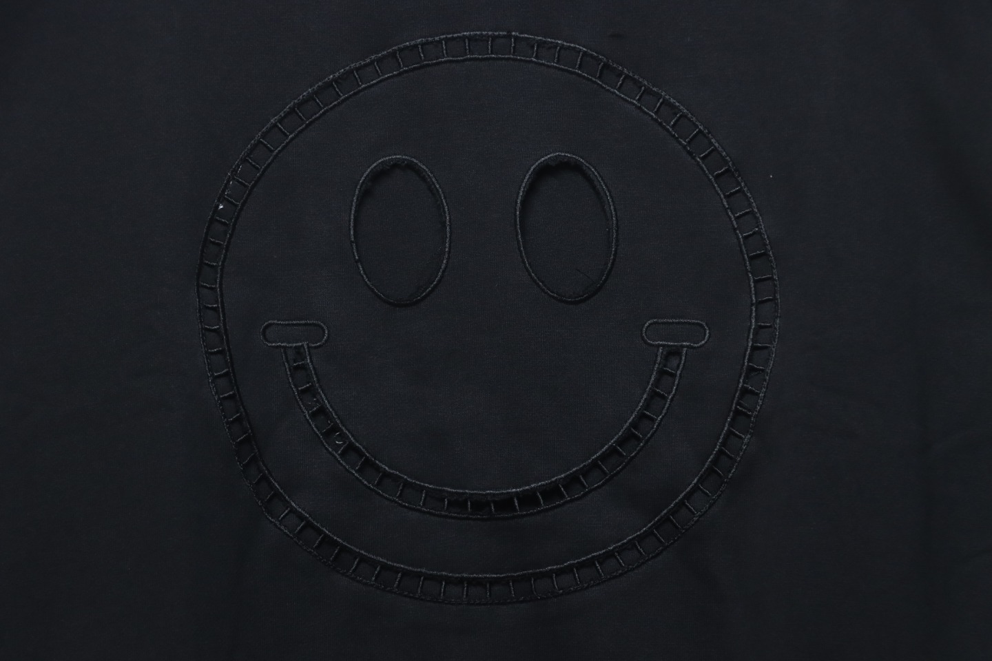 Loewe Hollow Smiley Face Round Neck Hoodie Black