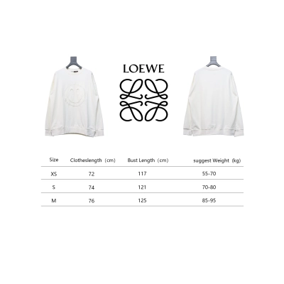 Loewe Hollow Smiley Face Round Neck Hoodie White 02