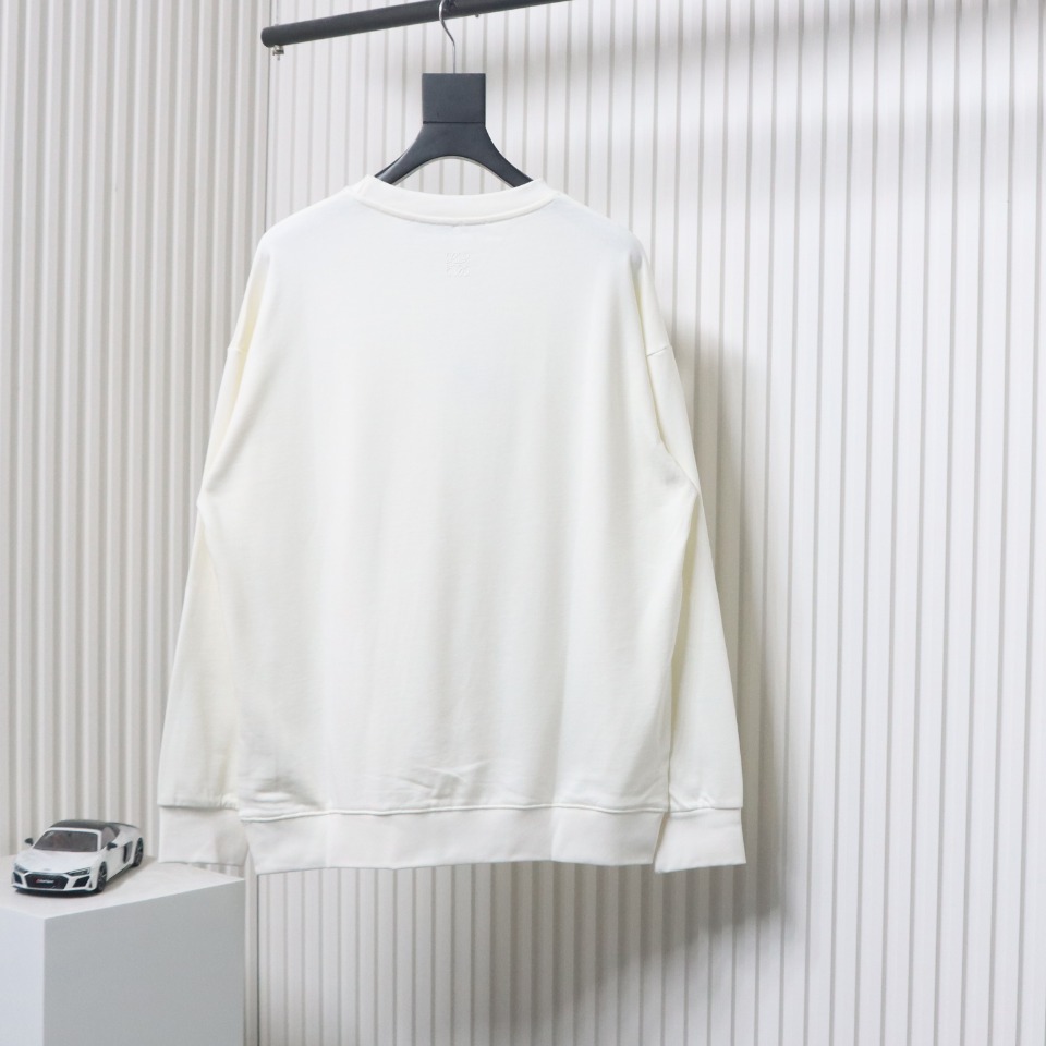 Loewe Hollow Smiley Face Round Neck Hoodie White