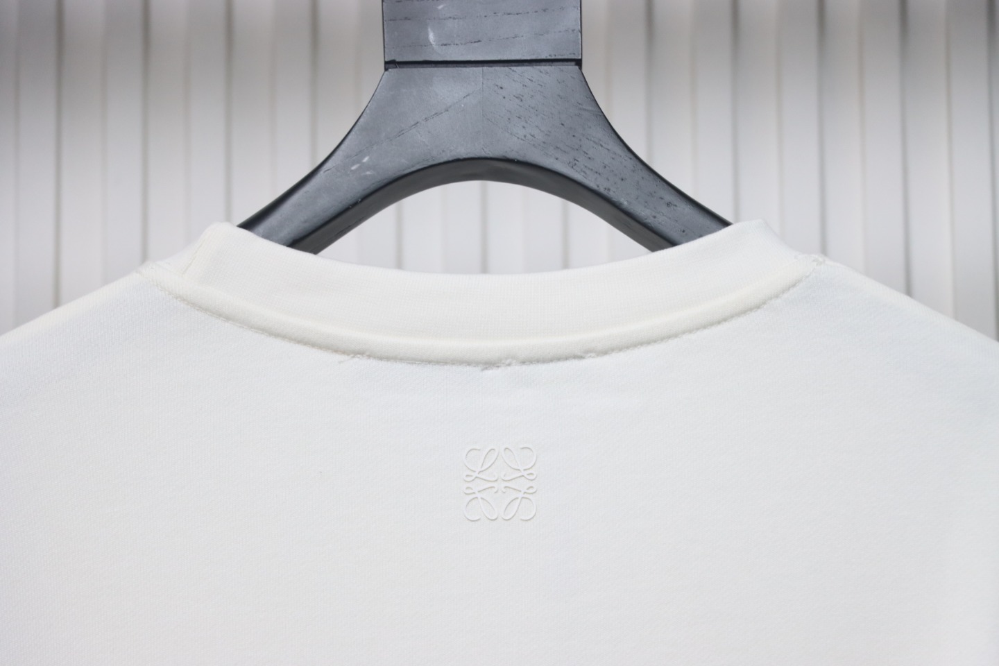 Loewe Hollow Smiley Face Round Neck Hoodie White
