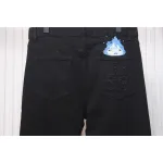 Loewe Jeans With Flame Embroidery And Logo On The Back Black