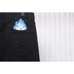 Loewe Jeans With Flame Embroidery And Logo On The Back Black