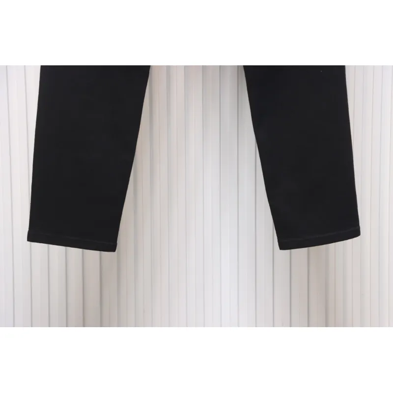 Loewe Jeans With Flame Embroidery And Logo On The Back Black