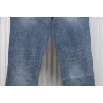 Loewe Jeans With Flame Embroidery And Logo On The Back Blue